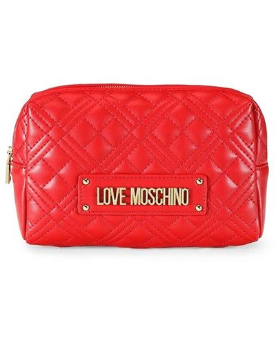 Love Moschino Quilted Cosmetic Case - Red