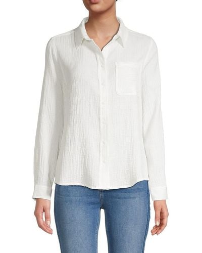C&C California Crinkled Shirt - White