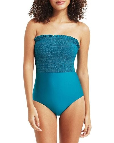 Hermoza Carrie Strapless One Piece Swimsuit - Blue