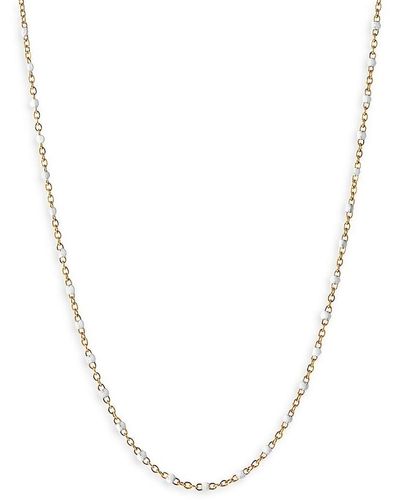 Awe Inspired 14k Goldplated Sterling Silver & Enamel Beaded Necklace - White