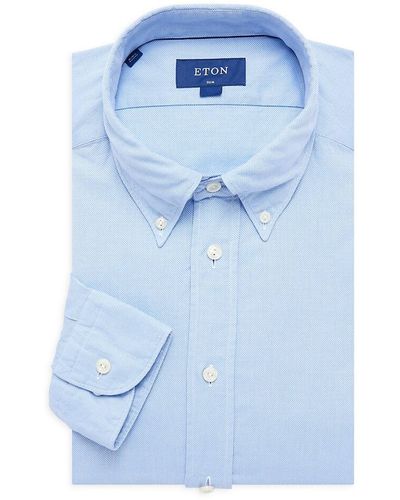 Eton Contemporary Fit Textured Dress Shirt - Blue