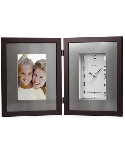 Bulova Winfield Watch & Photo Frame Hinged Case - Metallic