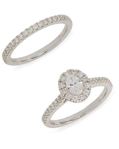 Saks Fifth Avenue Saks Fifth Avenue 2-piece 14k White Gold & 1 Tcw Lab Grown Diamond Ring Set