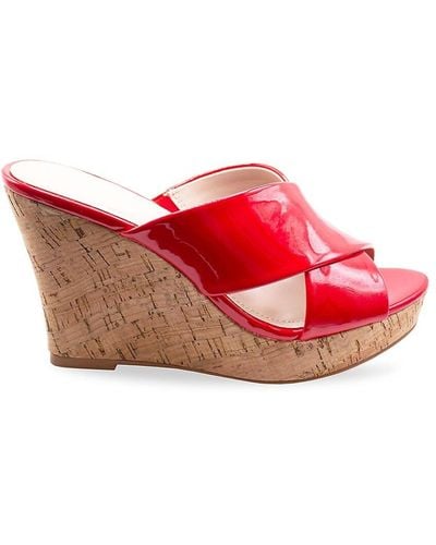 Charles David Latrice Wedge Heel Sandals - Red