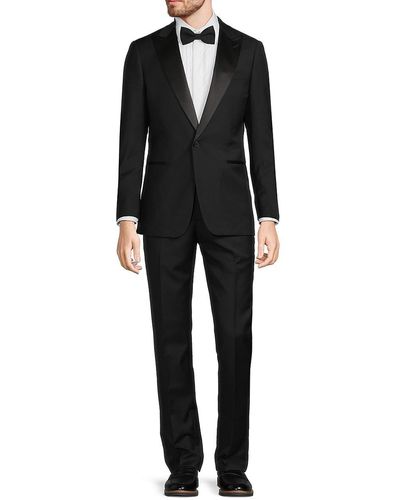 Class Roberto Cavalli Slim Fit Super 120S Wool Tuxedo Suit - Black