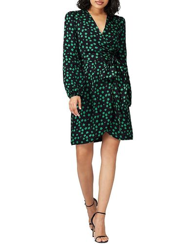 Cynthia Rowley Rocky Belted Crepe Wrap Dress - Green