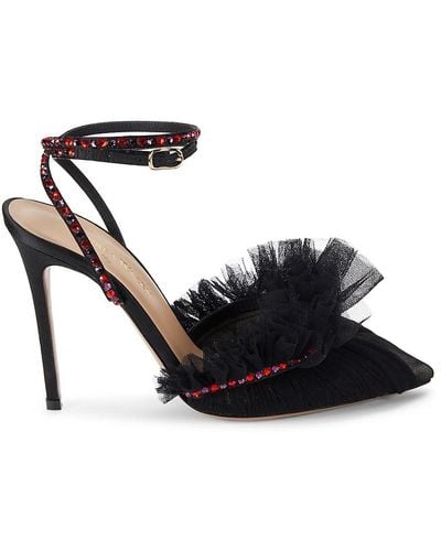 Andrea Wazen Franca Embellished Court Shoes - Black