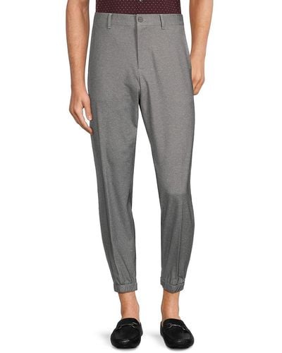 Perry Ellis Heathered Pant-style Slim Fit Sweatpants - Grey