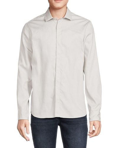 Good Man Brand Standard Fit Solid Button Down Shirt - White