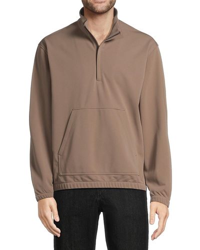 Theory Reev Pov.trainer Zip Up Pullover - Black