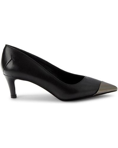 CoSTUME NATIONAL Cap Toe Leather Court Shoes - Black