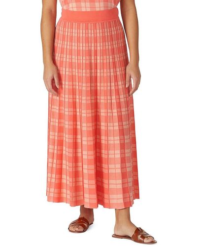 Kate Spade Pleated Checked Skirt - Pink