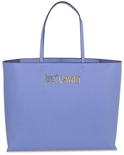 Just Cavalli Signature Logo Tote - Blue