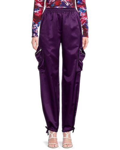 KENZO Satin Cargo Pants - Purple