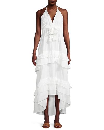 MILLY Odalia Ruffled Cotton Maxi Dress - White
