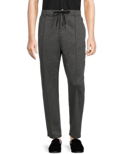 Kenneth Cole Heathered Drawstring Trousers - Black