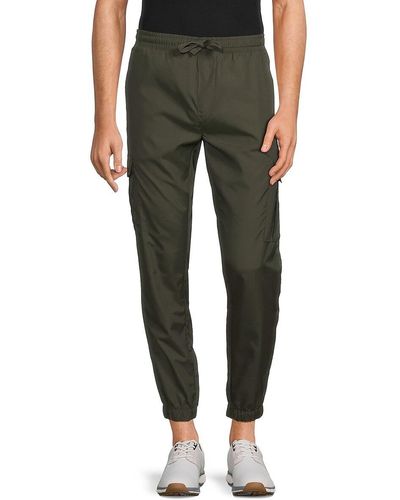 French Connection Solid Drawstring Cargo Joggers - Green
