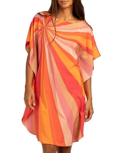 Trina Turk Global Silk Stripe Mini Dress - Orange