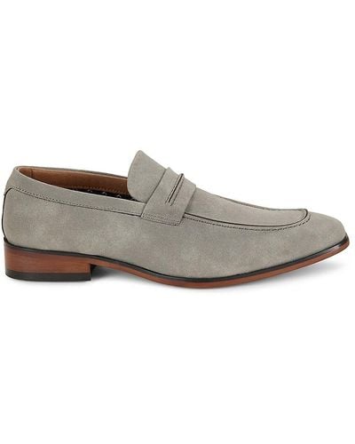 Tommy Hilfiger Faux Leather Penny Loafers - Grey