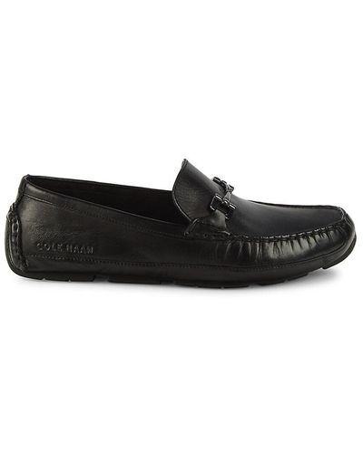 Cole Haan Grand. Os Wyatt Leather Bit Loafers - Black