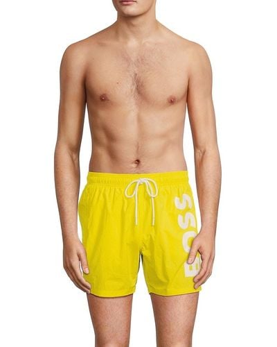 BOSS Octopus Logo Swim Shorts - Yellow