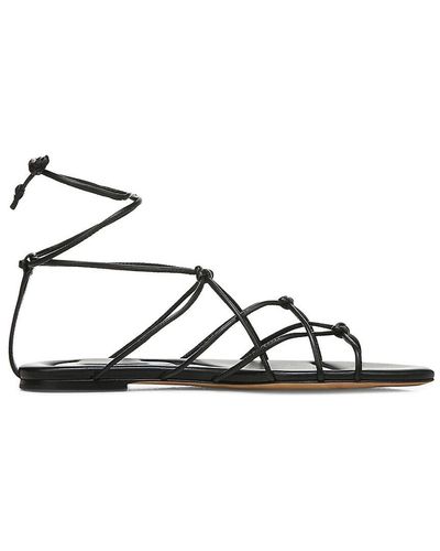 Vince Kenna Leather Strappy Flat Sandals - Metallic