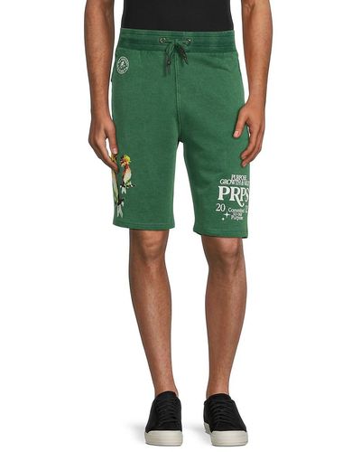 PRPS 'Paradise Graphic Flat Front Shorts - Green