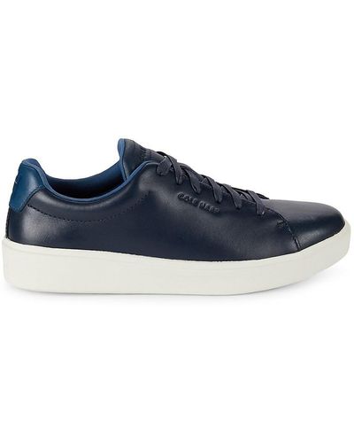 Cole Haan Grand Crosscourt Traveller Logo Leather Sneakers - Blue