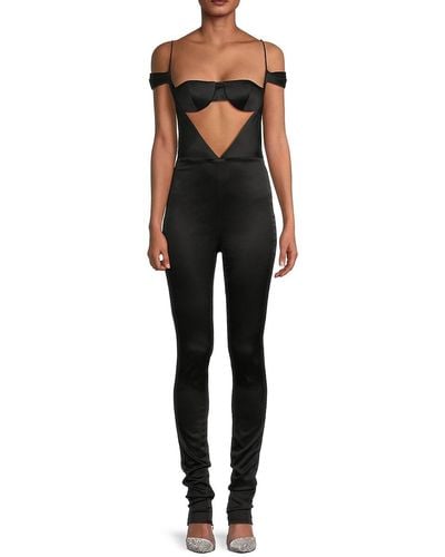 LAQUAN SMITH Cold Shoulder Cutout Jumpsuit - Black