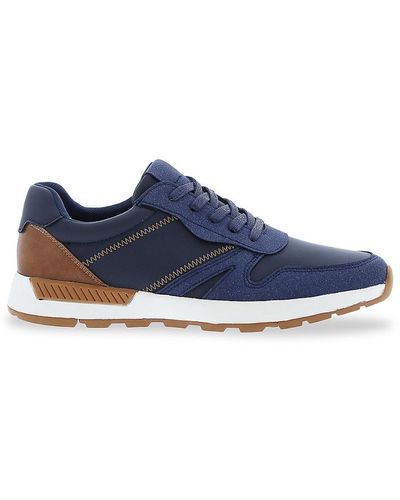 English Laundry Mateo Leather & Suede Trainers - Blue