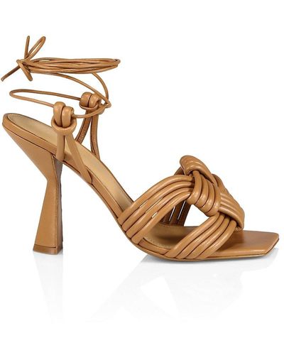 MERCEDES CASTILLO Tamara Ankle Tie Leather Sandals - Metallic