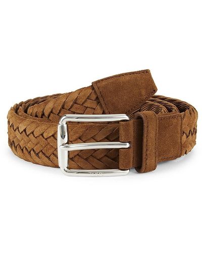 Tod's Woven Suede Belt - Brown
