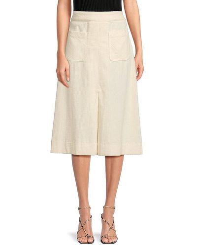 Ba&sh Jupe Benchi Corduroy A Line Skirt - Natural