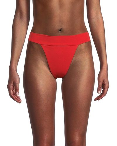 WeWoreWhat High Leg Bikini Bottom - Red