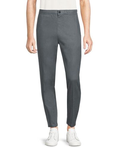 Saks Fifth Avenue Linen Blend Trousers - Grey