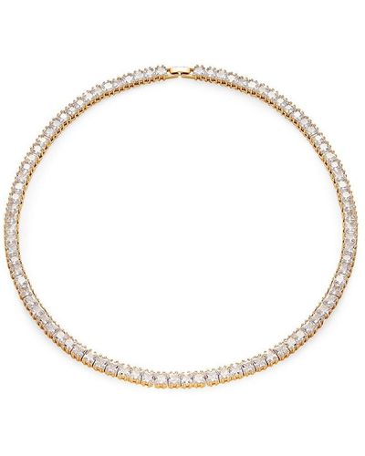 Sterling Forever 14k Yellow Goldplated Sterling Silver Cubic Zirconia Tennis Necklace - Metallic