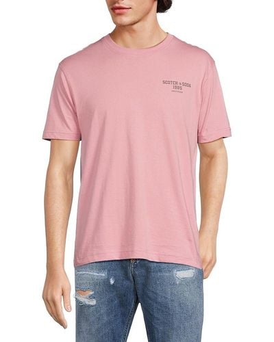 Scotch & Soda Relaxed Fit Logo Graphic Tee - Red