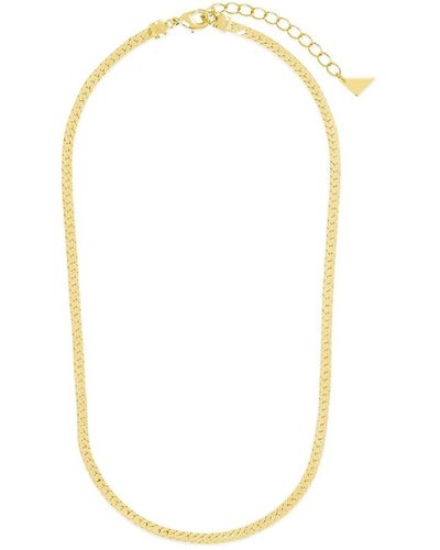Sterling Forever Bently 14k Goldplated 16" Curb Chain Necklace - White