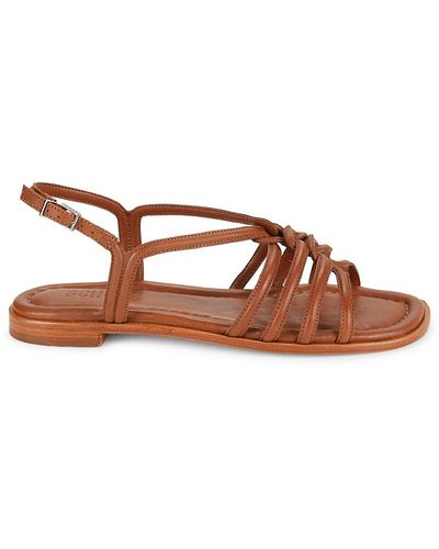 SCHUTZ SHOES Octavia Gladiator Slingback Flat Sandals - Brown