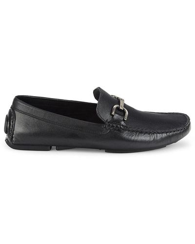 Donald J Pliner Victor Leather Driving Loafers - Black