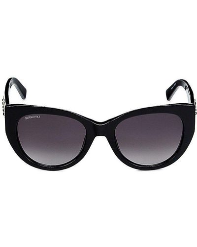 Swarovski 53mm Cat Eye Sunglasses - Black