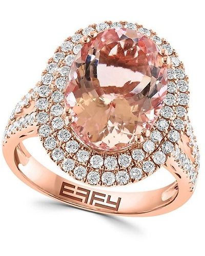 Effy 18k Rose Gold, Morganite & Diamond Ring - White