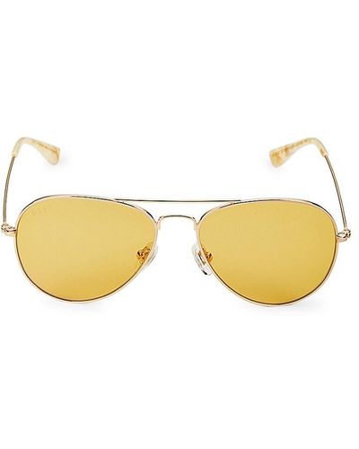 DIFF 55mm Oval Aviator Sunglasses - Yellow