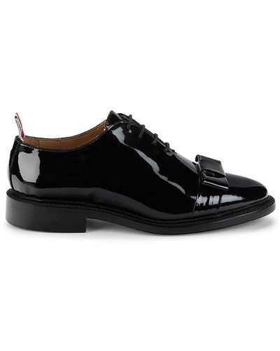 Thom Browne Bow Patent Leather Oxford Shoes - Black
