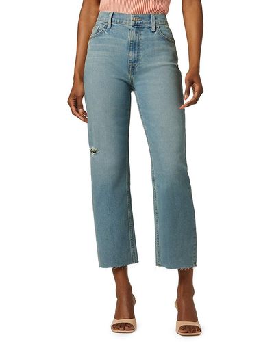 Hudson Jeans Rosie High Rise Wide Leg Cropped Jeans - Blue