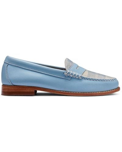 G.H. Bass & Co. G. H. Bass Weejun Whitney Plaid Penny Loafers - Blue