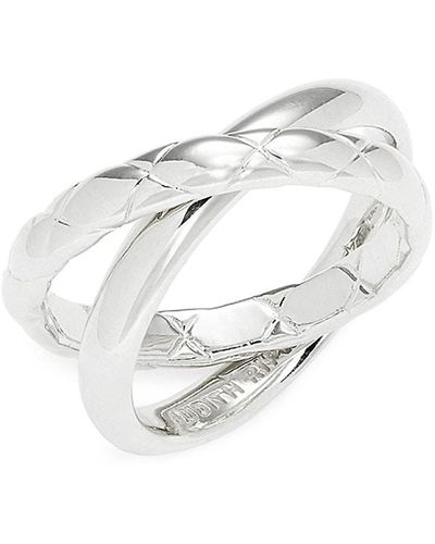 Judith Ripka Aura Sterling Silver Criss-cross Braided Ring - White