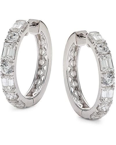 Saks Fifth Avenue 14K & 3.55 Tcw Lab Grown Diamond Huggie Earrings - White