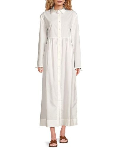 Onia Maxi A Line Shirt Dress - White