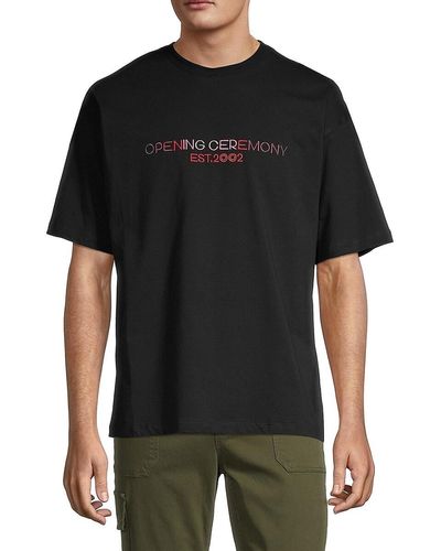 Opening Ceremony Embroidered Text Logo Tee - Black